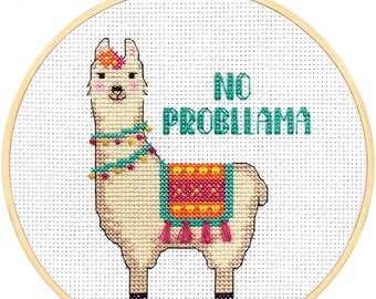 DIY Embroidery Kit beginner | No Probllama | Hoop Embroidery | Dimensions | Modern Cross Stitch Kit | Hand Embroidery Kit | DIY Craft Kit