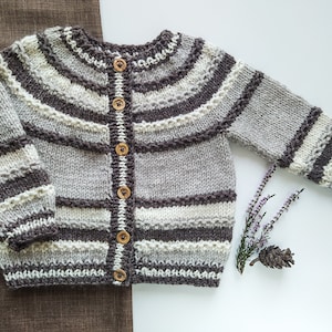 KNITTING PATTERN: Circular Yoke Cardigan Saturno PDF / for Baby and Child / Baby Jacket/ Sweater / 9 Sizes