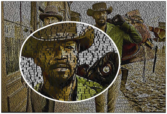 Text Portrait Von Django Freemna Und Dr King Schultz Mit Etsy