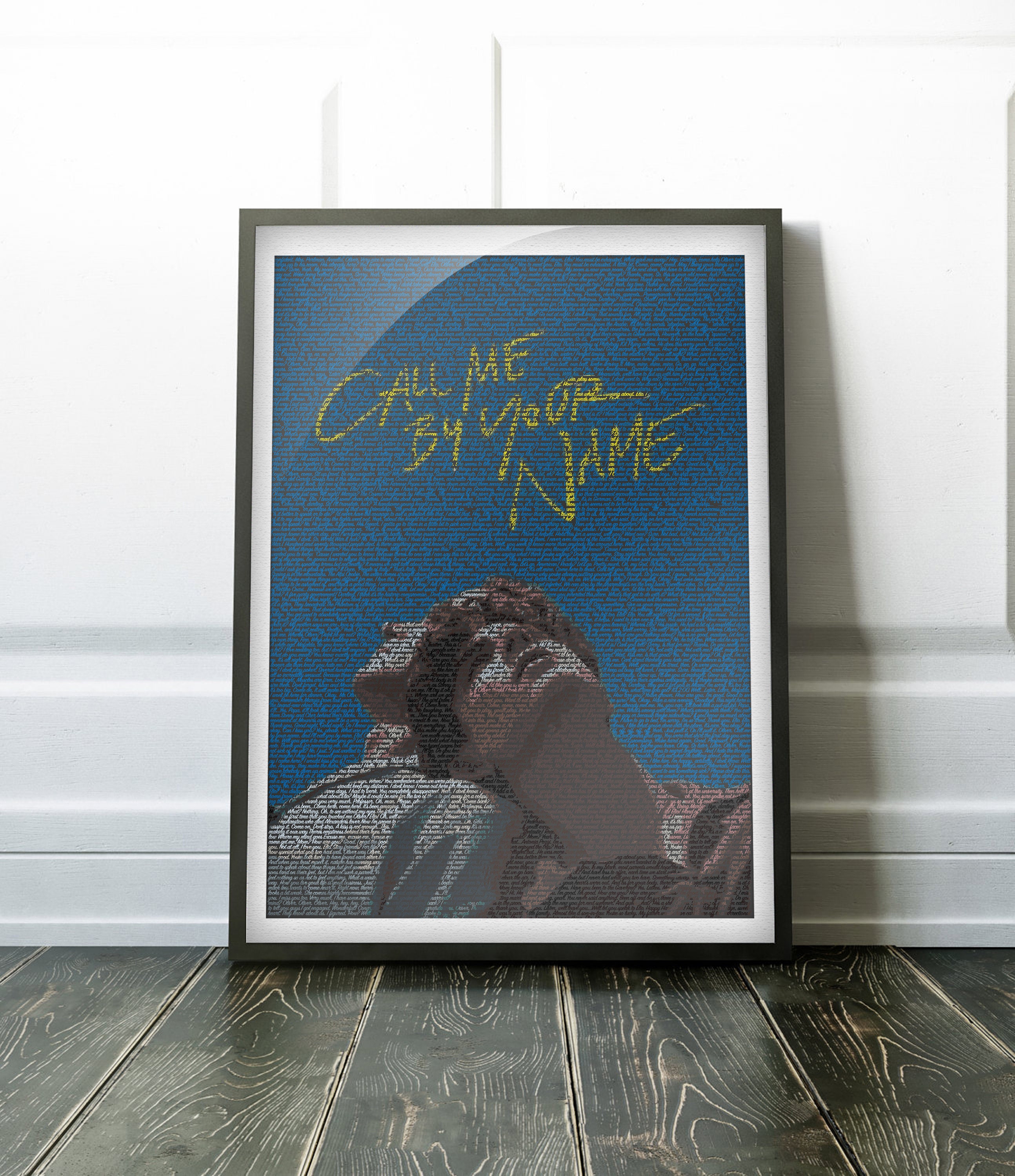 Text Portrait Of Call Me By Your Name Poster With Full Script Etsy