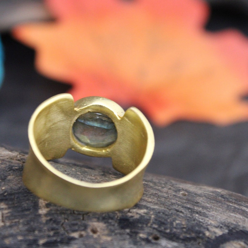 Labradorite Rings 925 Sterling Silver Faceted Natural Garnet Gemstone Handmade Matt Gold Plated Single Stone 6.1 Gram Rings Women Jewelry