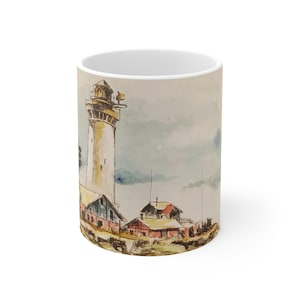 Mug 11oz lighthouse custom art mug for coffee lover