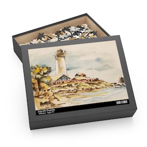 Puzzle (120, 252, 500-Piece) light house custom art puzzle for gift hobby