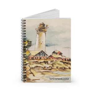 Ruled Line light house custom art notebook gift for school student