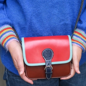 Mini sac à main en cuir multicolore
