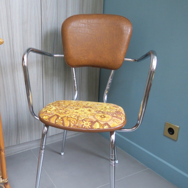 Fauteuil vintage CONFORT-LUX métal chromé