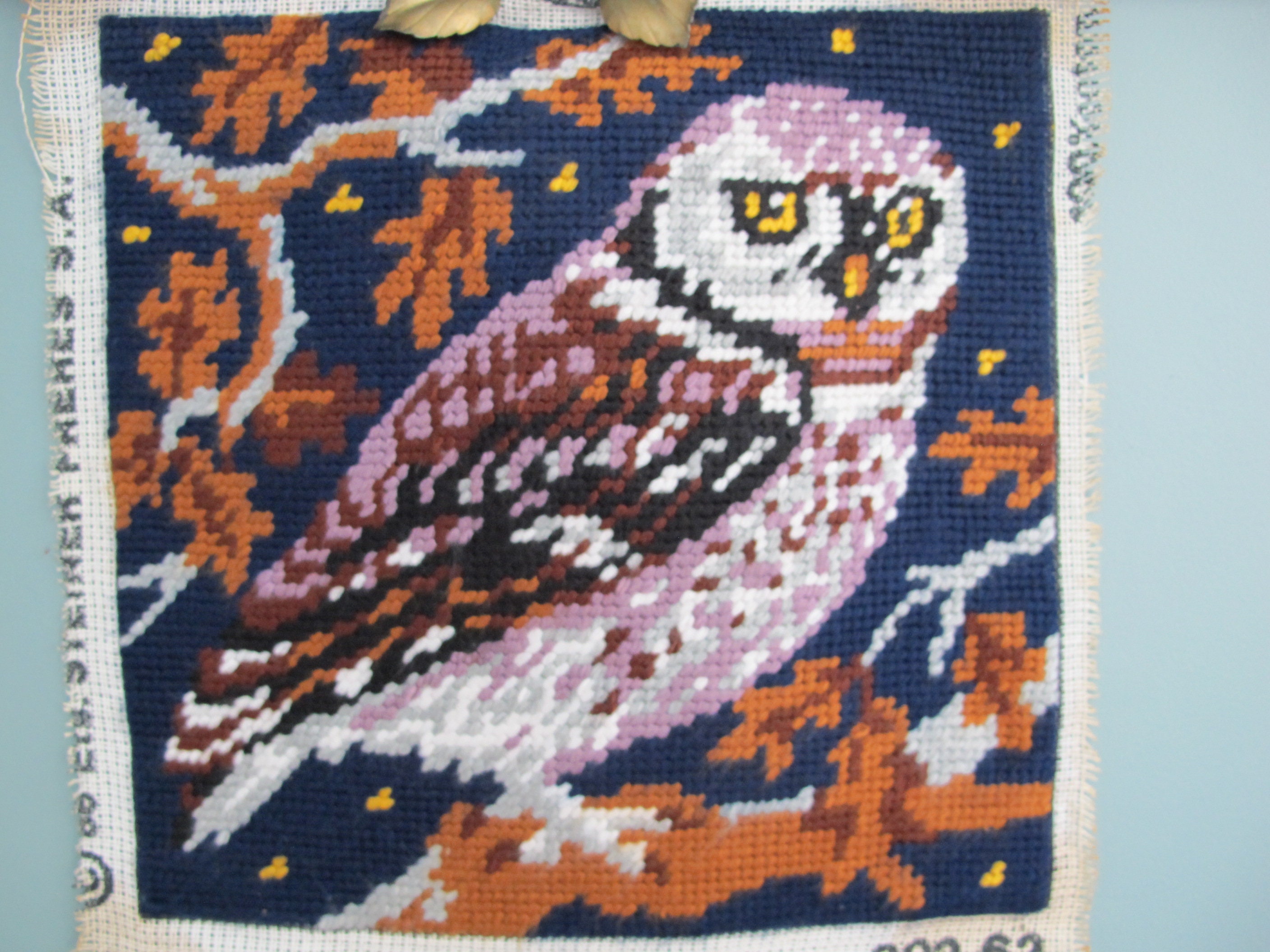 Tapisserie Chouette Hibou en Gros Points de Laine