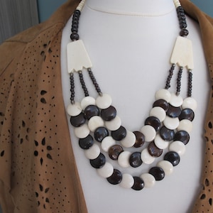 Old triple row necklace, ethnic chic