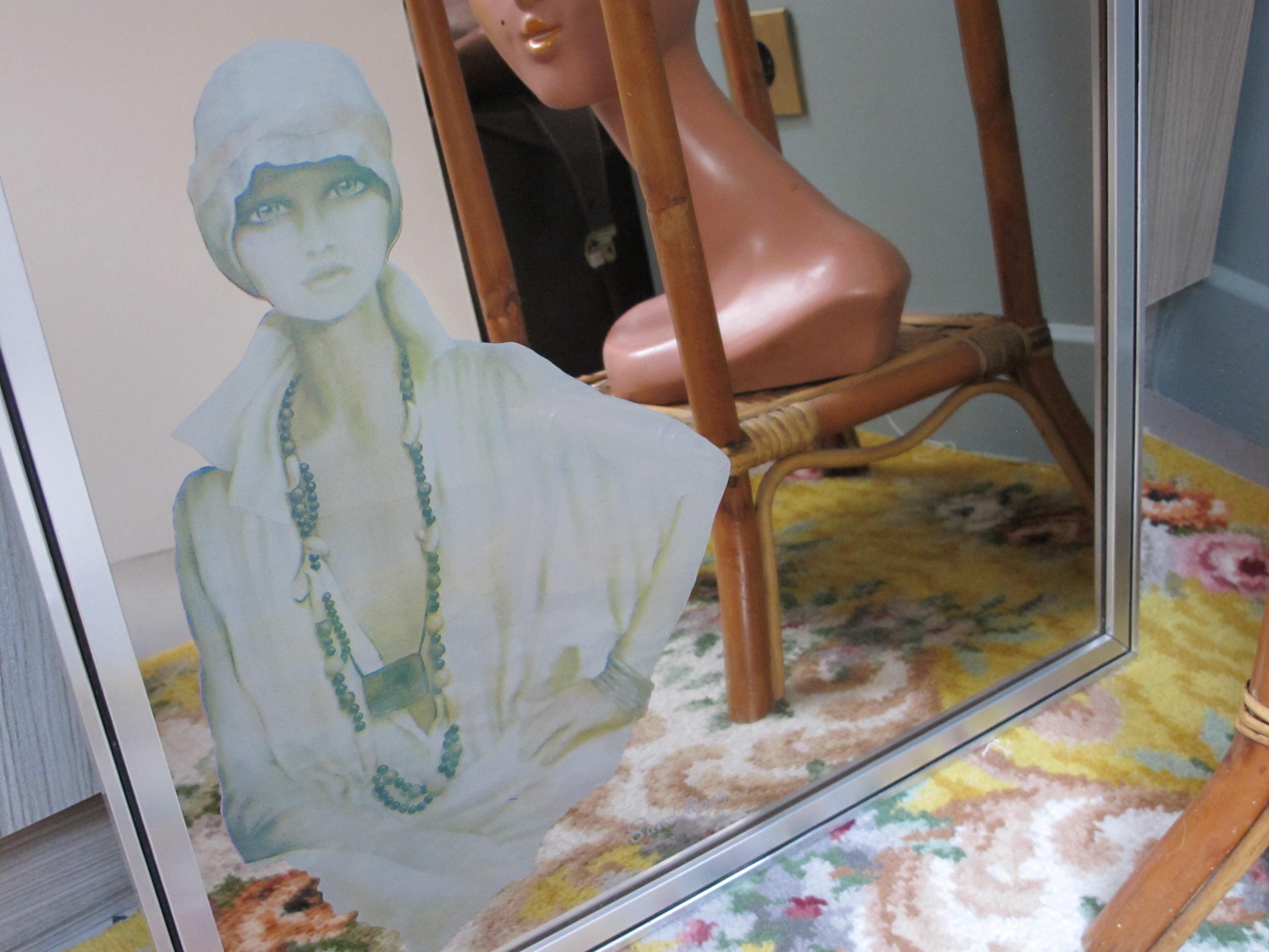 Sara Moon Vintage Screen Printed Mirror - Etsy Canada