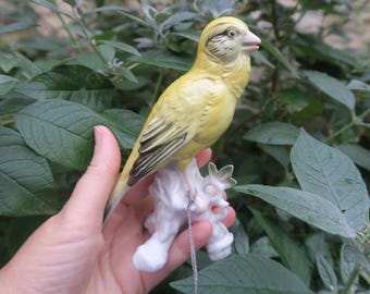 Gul fågel SERIN CINI i porslin Karl ENS