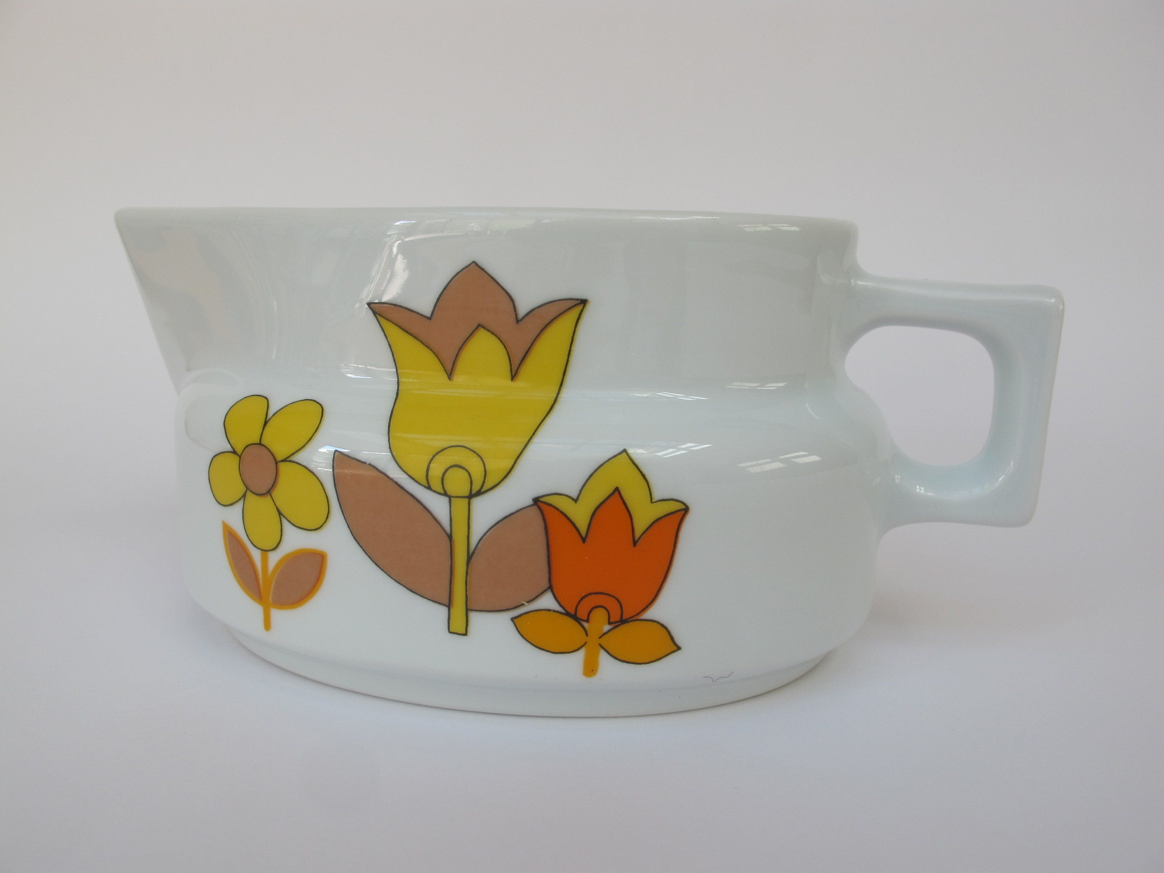 Pot Vintage en Porcelaine France, Flower Power, Seventies