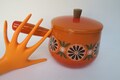 Orange vintage fondue pot, seventies