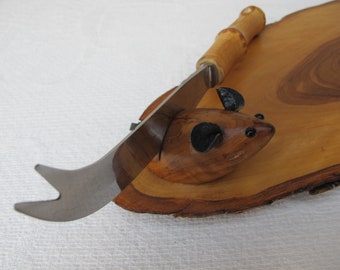 Planche à découper en bois plateau à fromage et son couteau en bambou