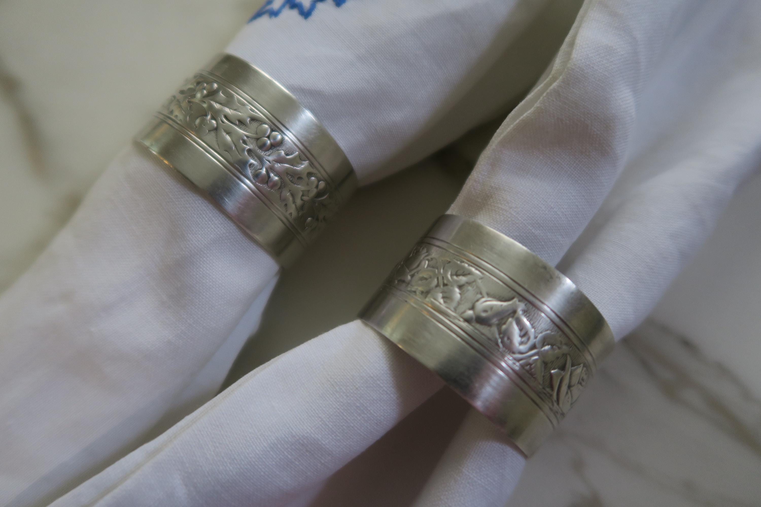 銀メッキの金属製ナプキンリング2個 - Etsy 日本
