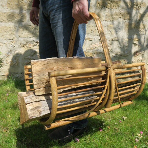 Bamboo log basket