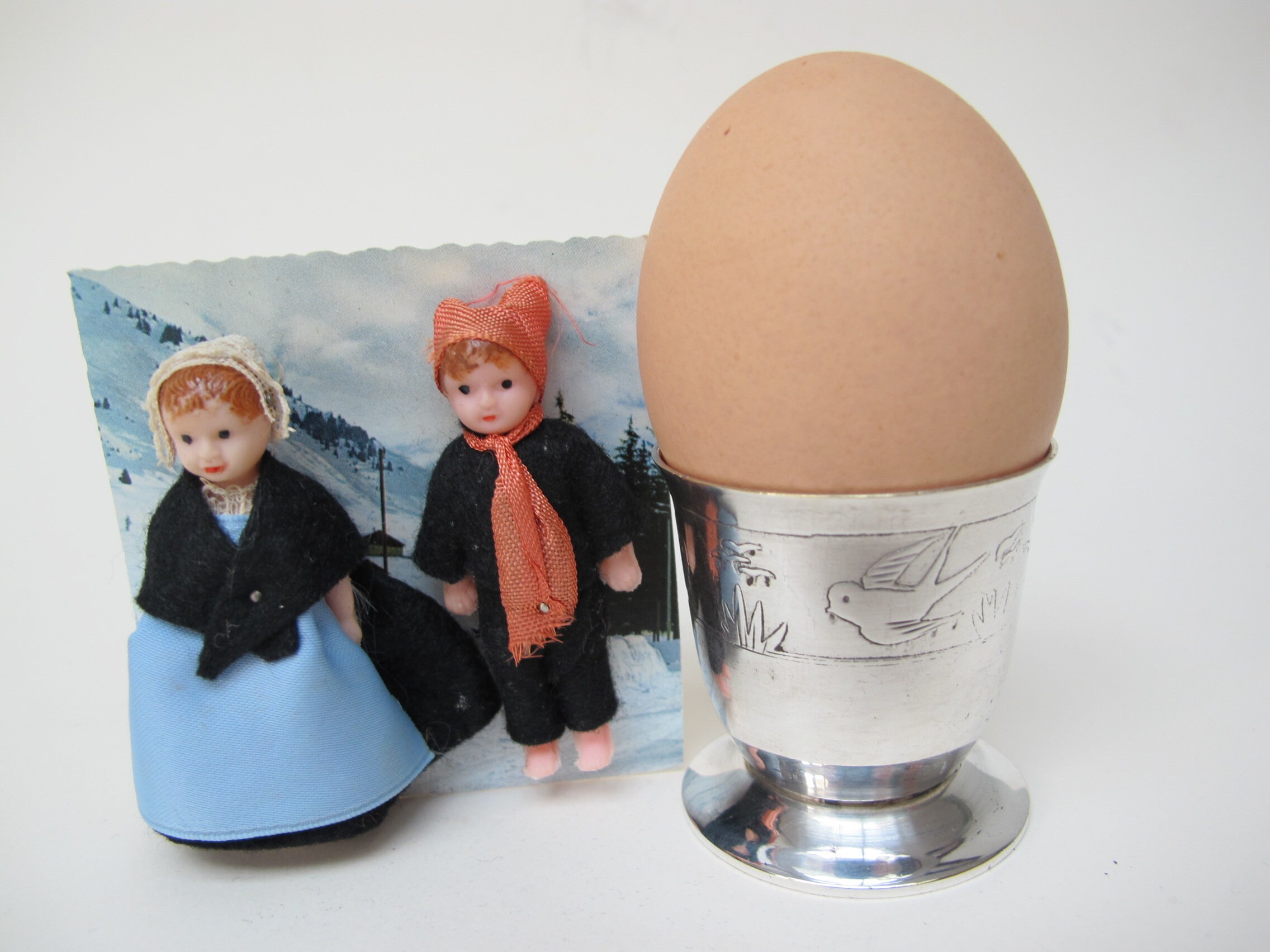 Coquetier en Métal Argenté, Cadeau de Naissance