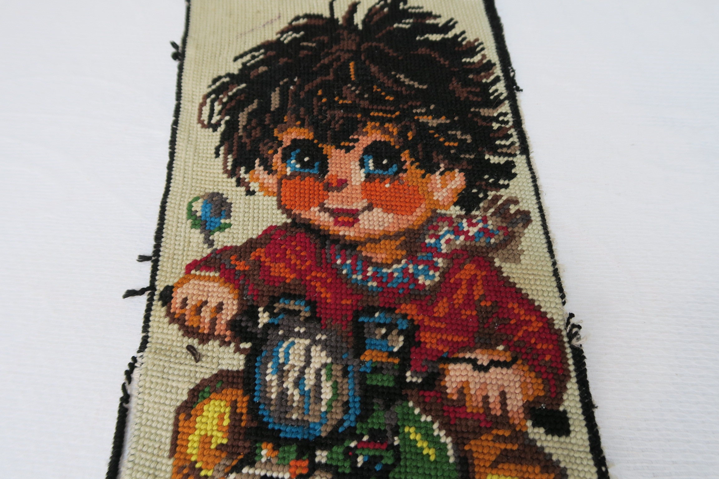 Canevas Tapisserie Poulbot sur Sa Moto