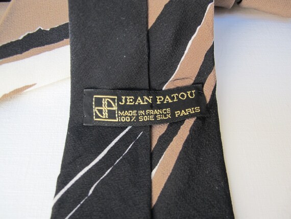 Jean Patou silk tie, made in France, Paris - image 8