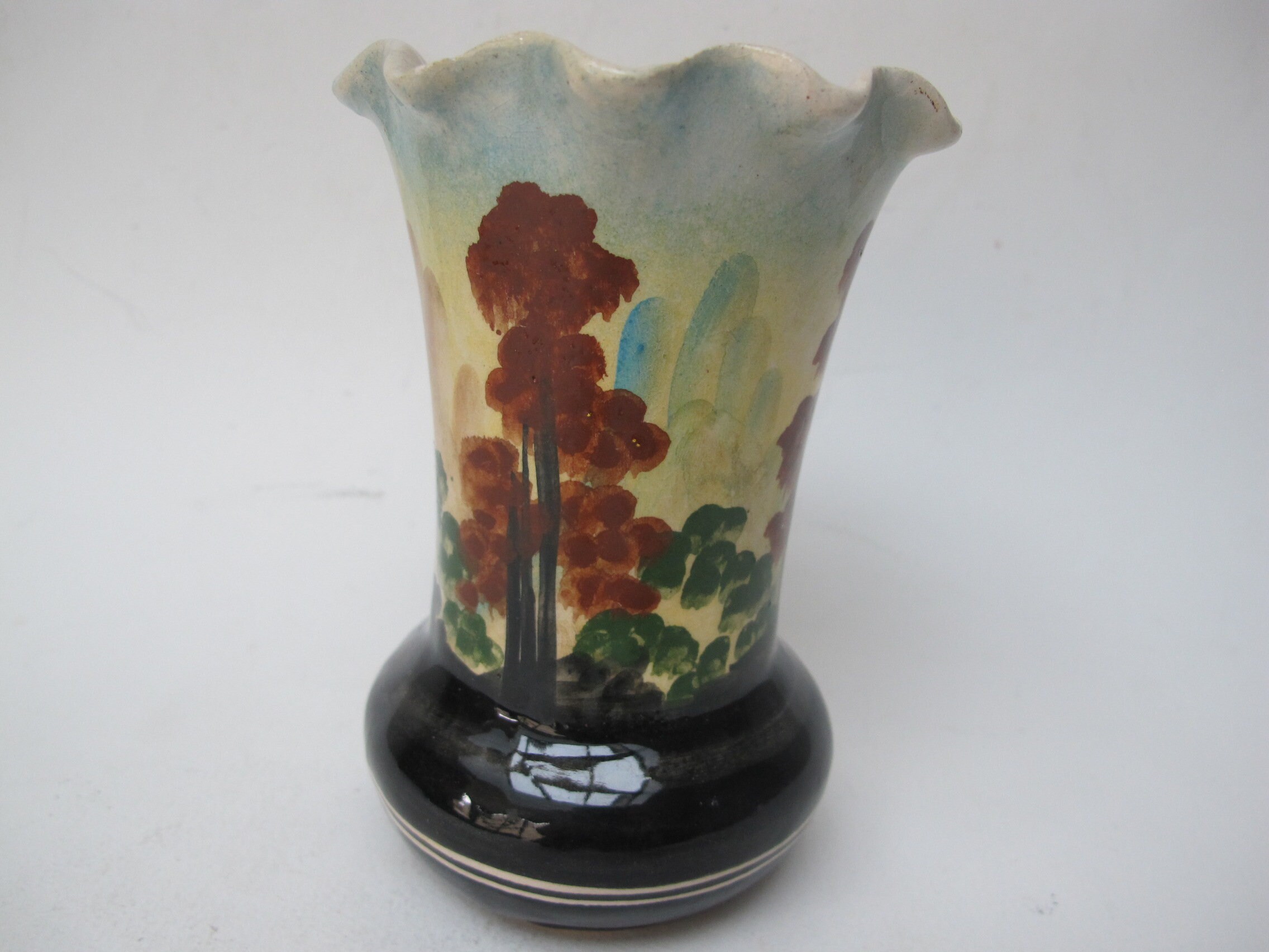 Amusant Petit Vase Vintage Paysage de Montagne