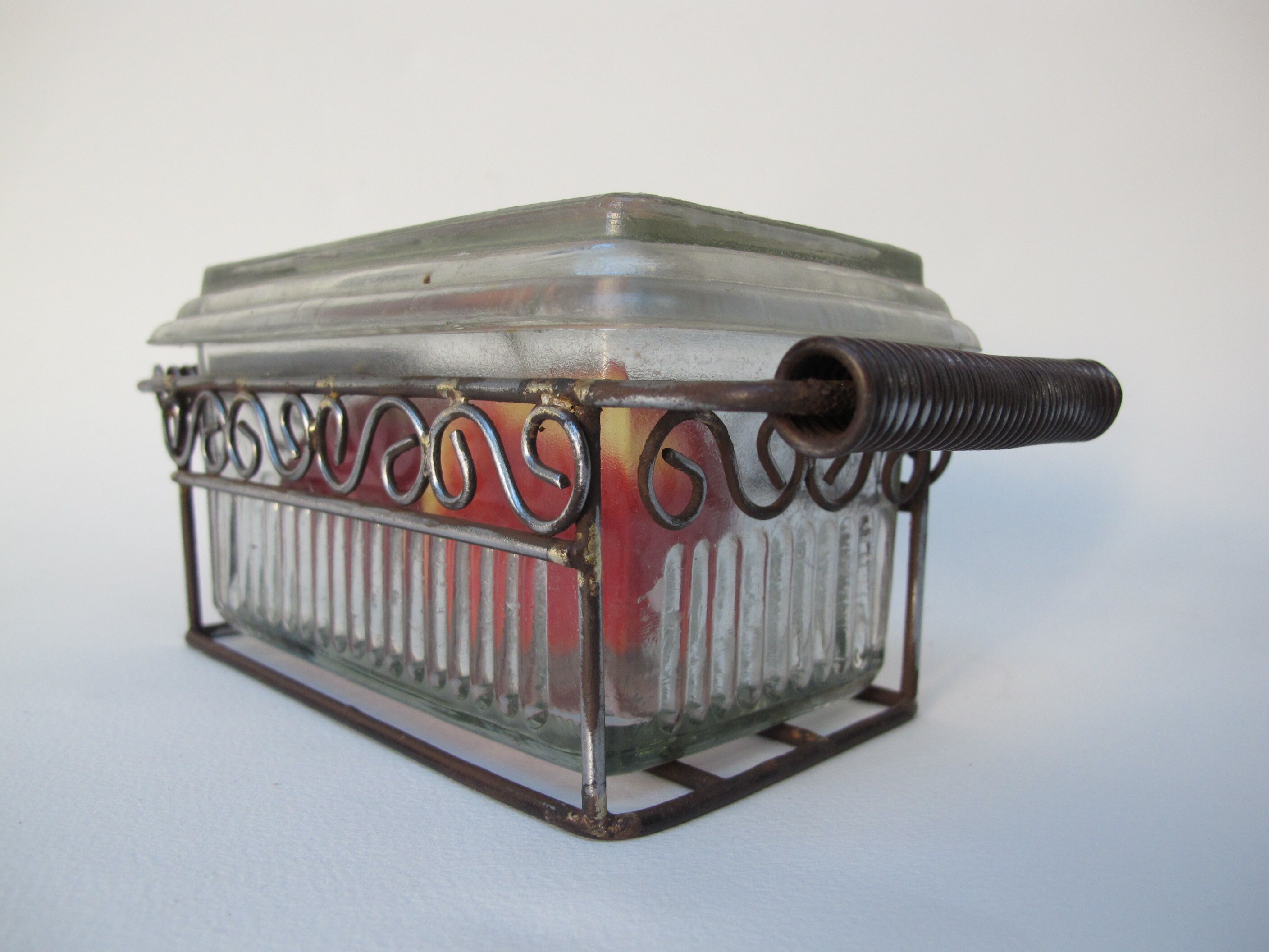 Beurrier Louella, The Finest Butter in America et Son Support en Métal, Rare