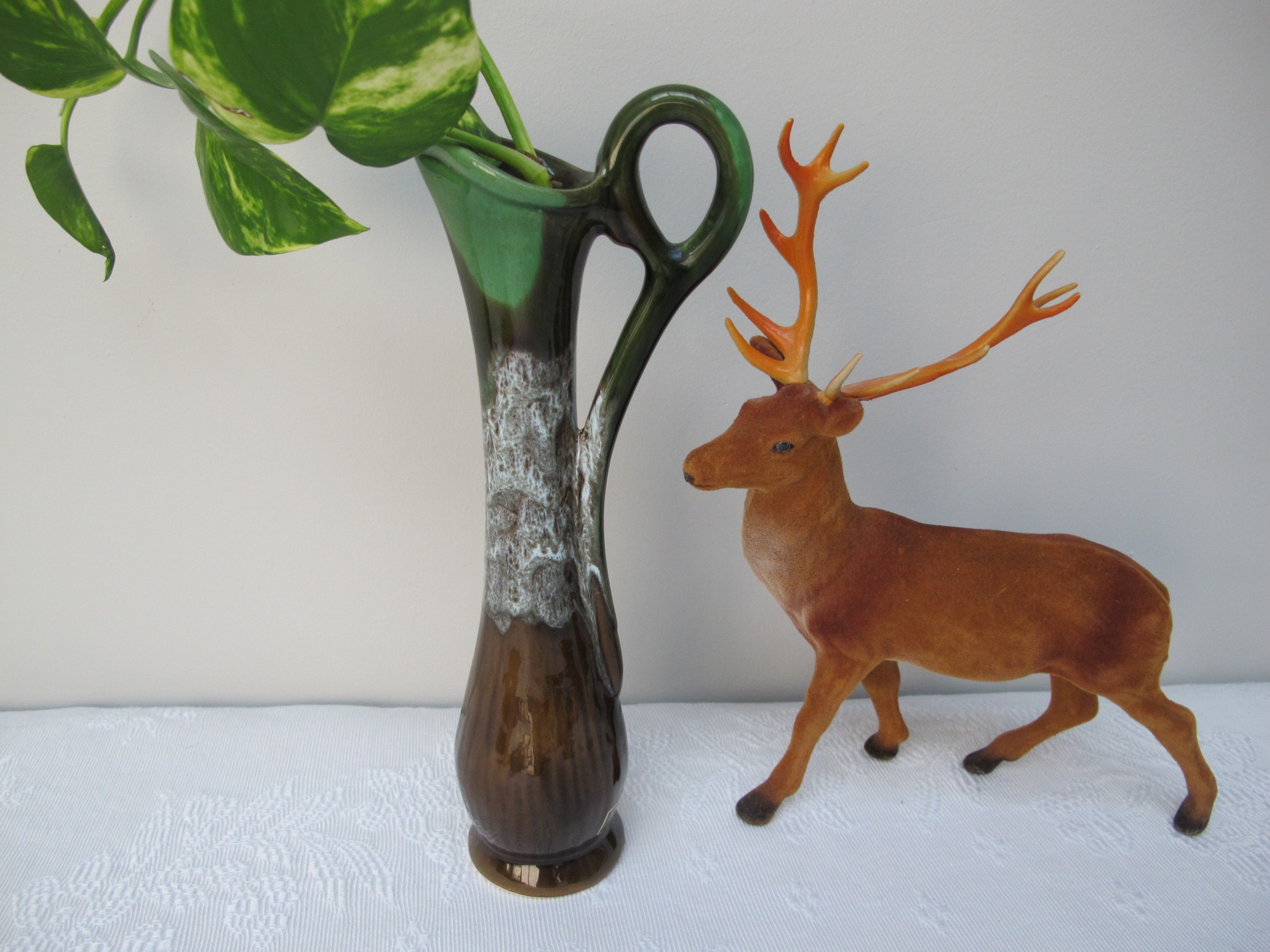 Vase Vintage Soliflore Signé Jp Georges, Faïence de Nevers Années 50, Design