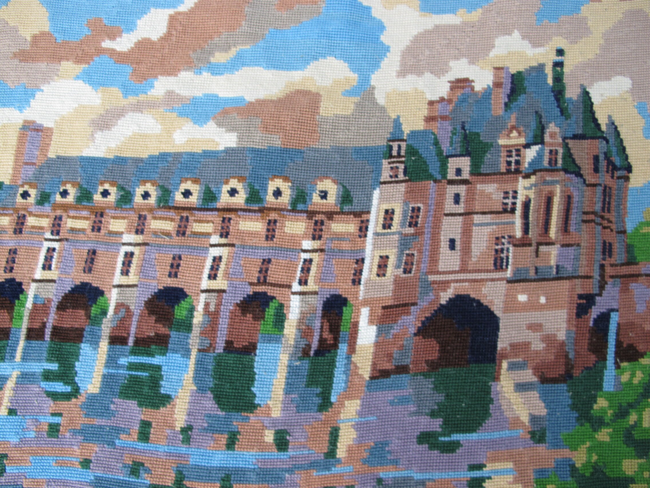 Canevas Tapisserie Château de Chenonceau, Fait Main en France