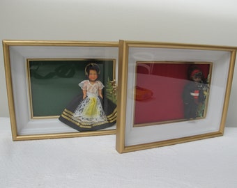 Window frames, Savoyard couple, 60s, for kitsch or recycling gift, sold individually
