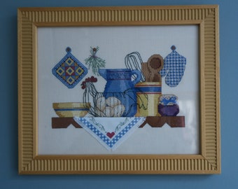 Counted stitch embroidery frame kitchen decoration
