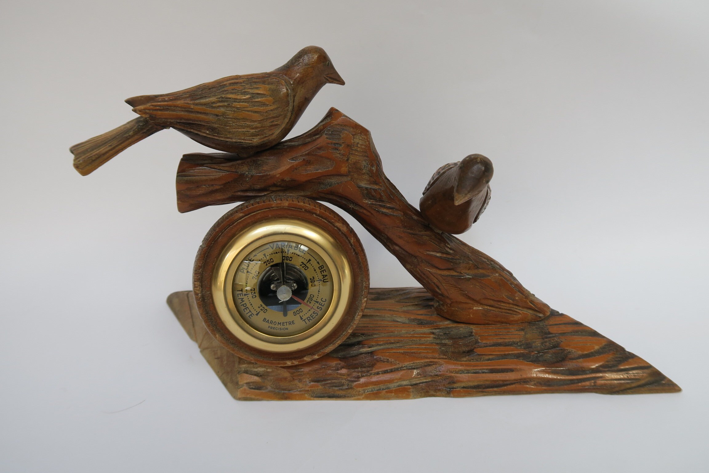 BAROMÈTRE THERMOMÈTRE ANCIEN en bois mural EUR 25,00 - PicClick FR