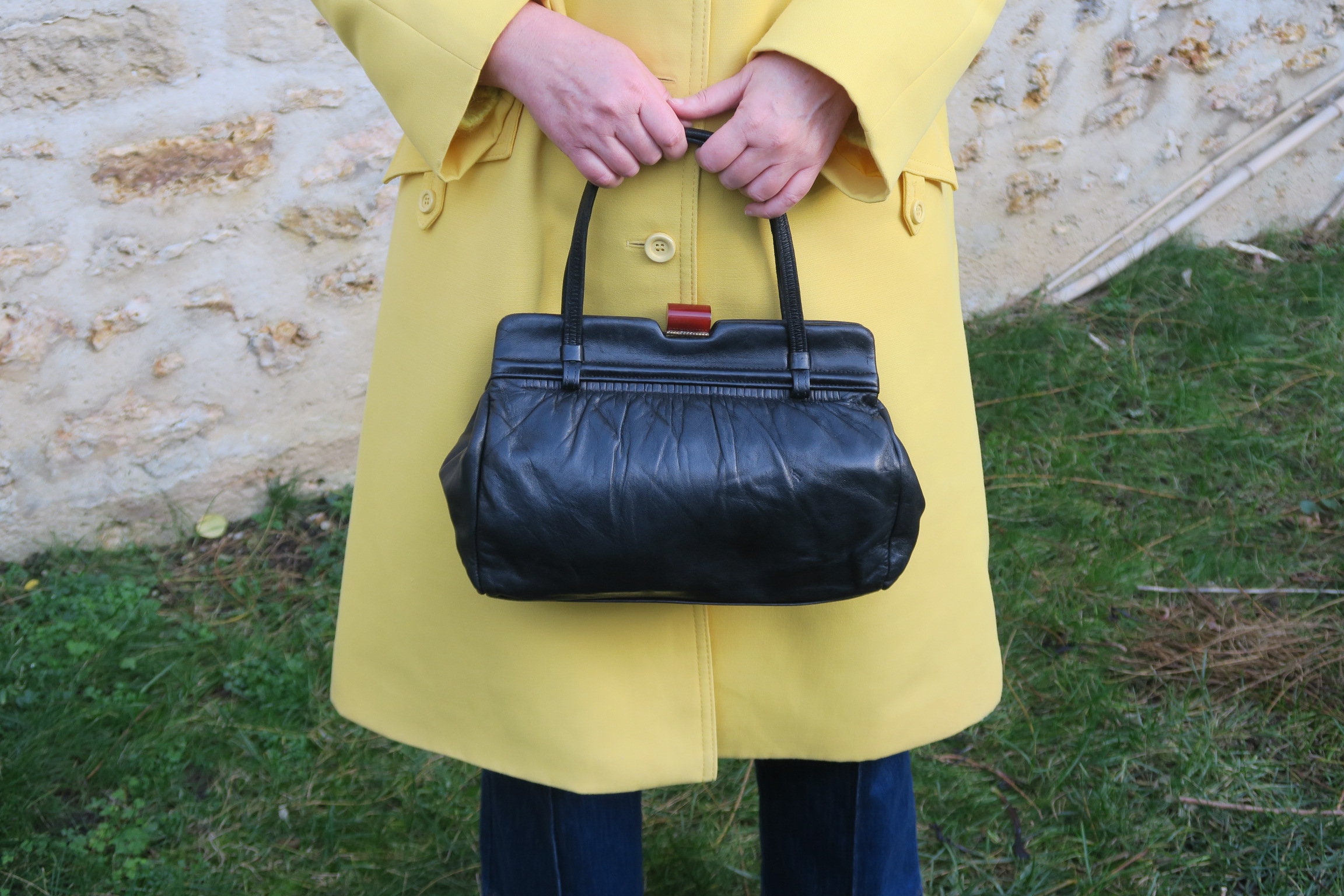 Sac à Main Vintage En Bakelite Marron – Tracolla Media Femme (occasion)