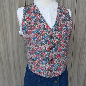 Adorable vintage floral velvet blazer vest, XS-S