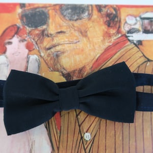 Bow tie and navy blue pocket square