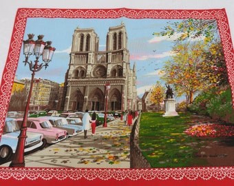 1978 Notre Dame de Paris calendar kitchen towel