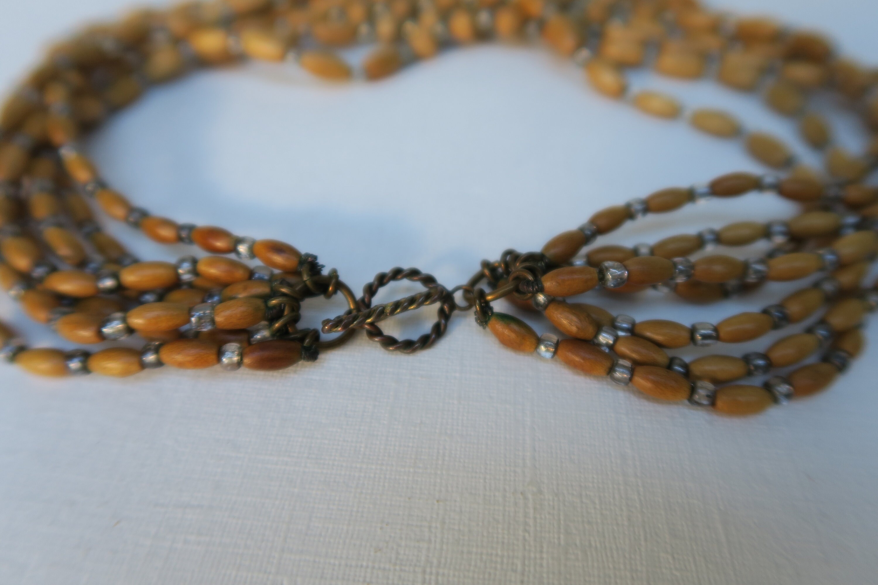 Collier Multi-rangs En Bois Et Perles Baroques - Style Artisanat Du Monde - 60 Cm - Neuf Sans Emballage
