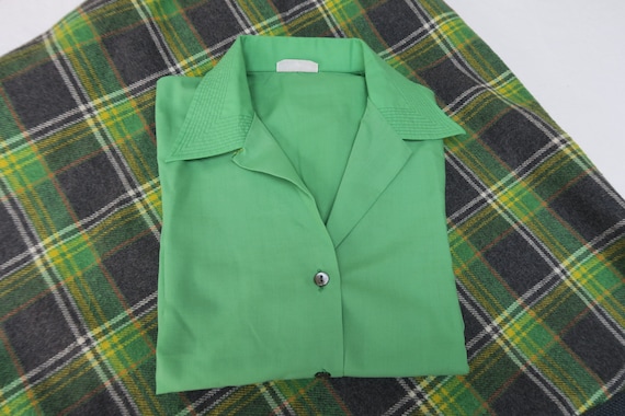 Chemisier vintage Pierbé vert pomme, taille S-M