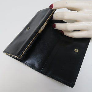 Porte-monnaie vintage en cuir noir
