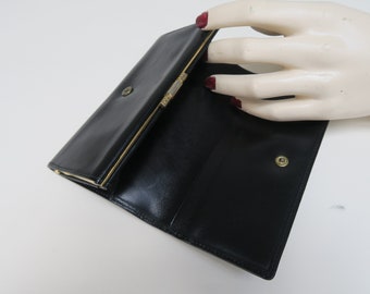 Monedero vintage de cuero negro