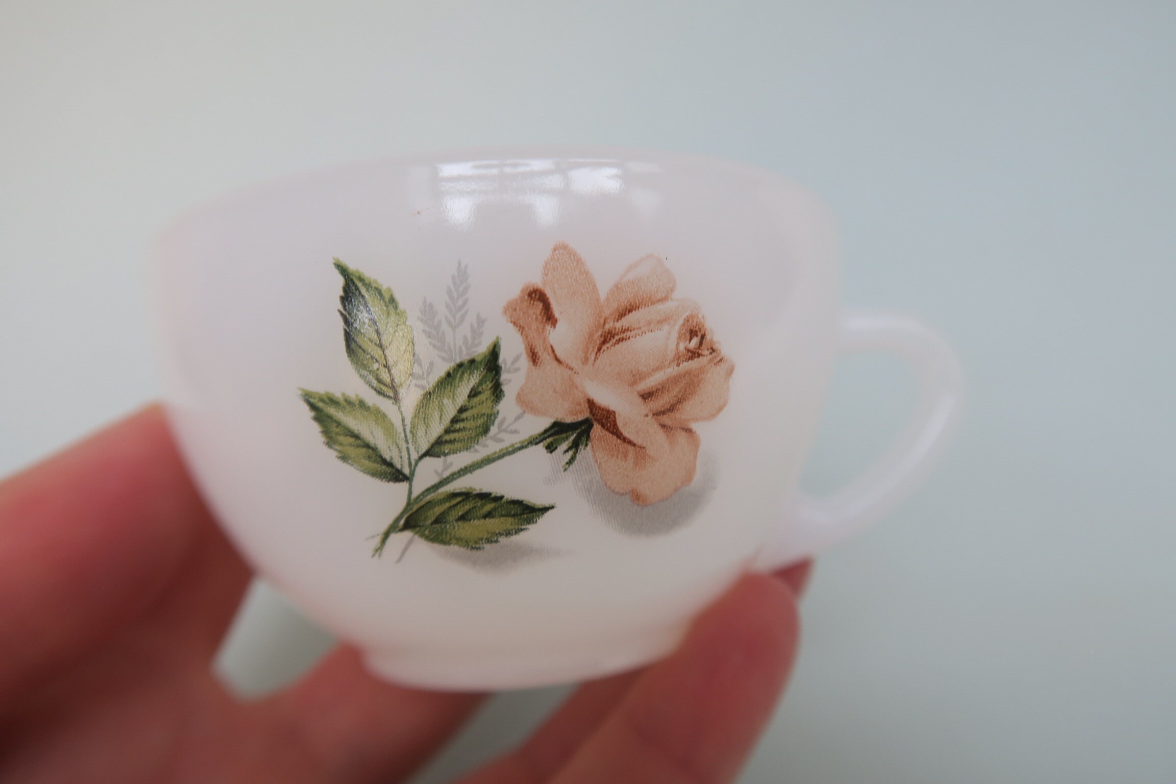 Service à Café Arcopal - Décor Roses - 6 Tasses Et 6 Soucoupes - Parfait état