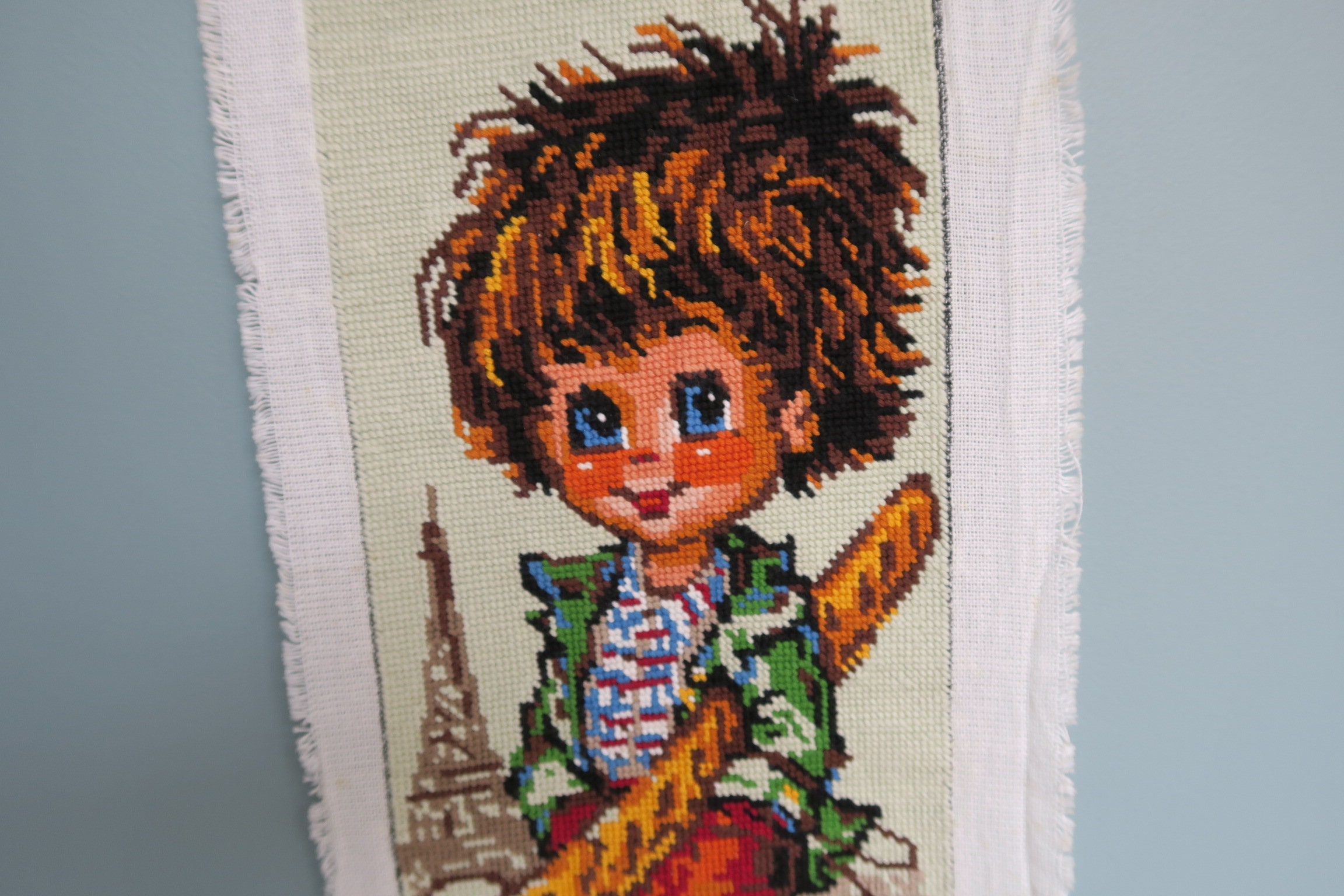 Canevas Poulbot Garçon Français et Sa Baguette de Pain, So Sweat, French