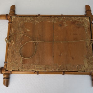 Antique bamboo-look wooden mirror image 8