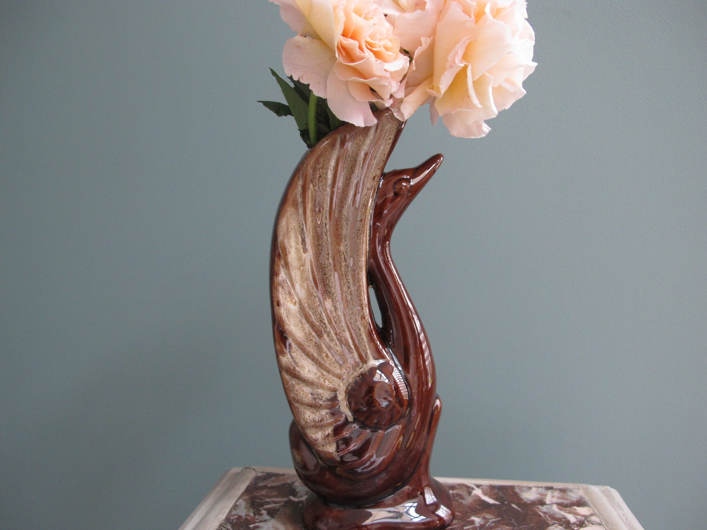 Vase Soliflore en Forme de Paon Céramique