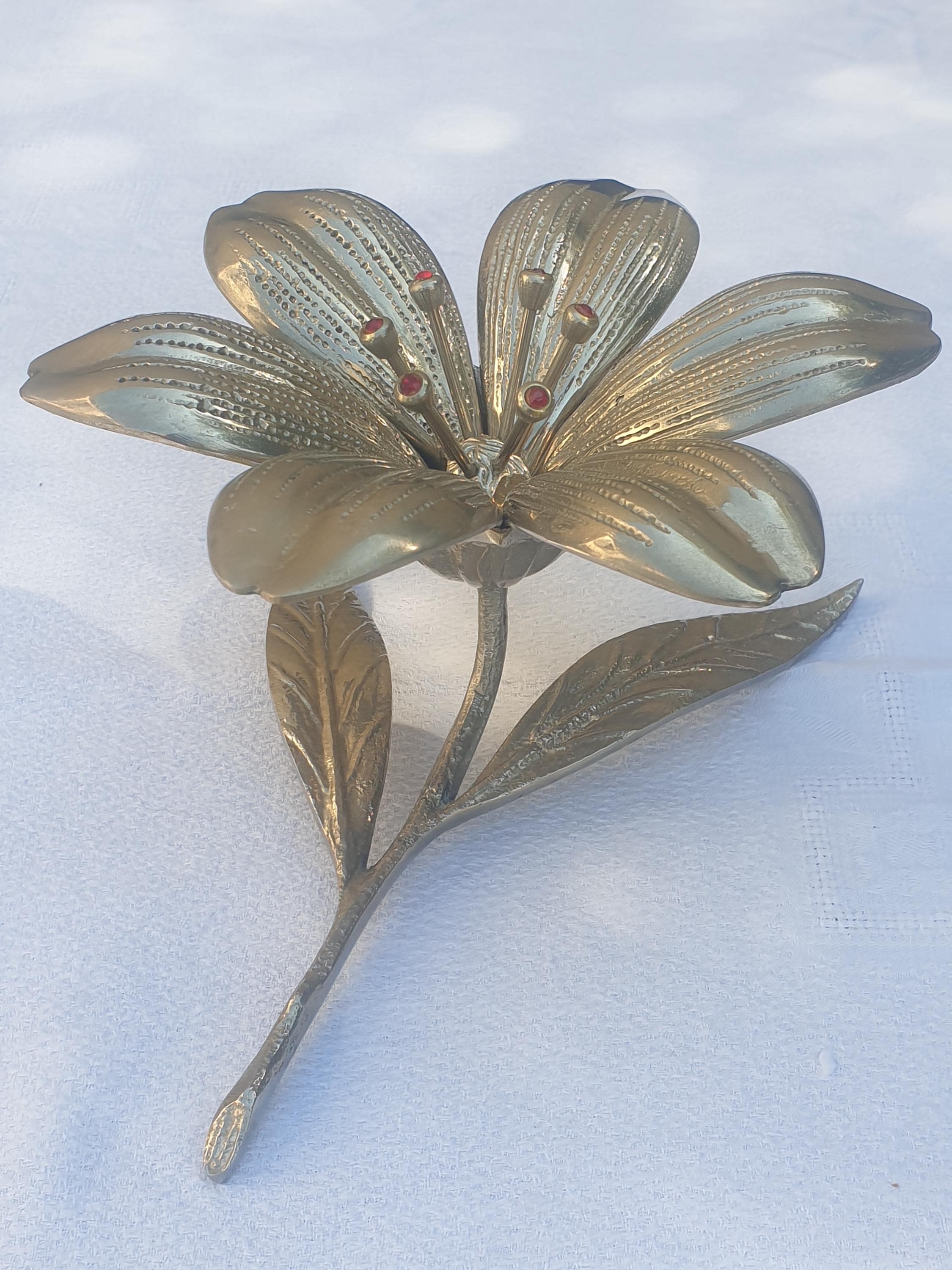 Vintage Silver-plated Bronze Lotus Flower Ashtray in S. AGUDO