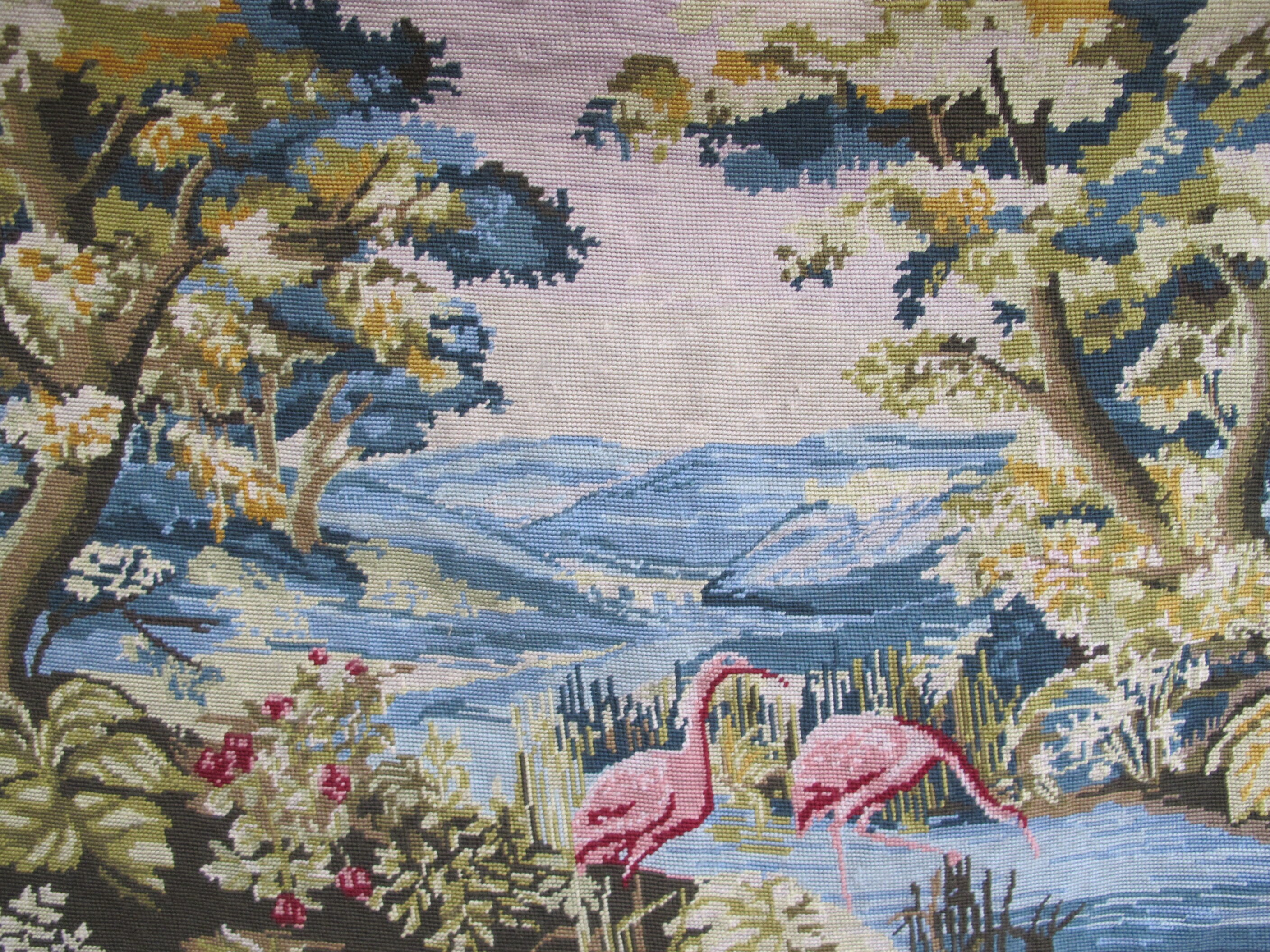 Grande Tapisserie Verdure et Flamants Roses
