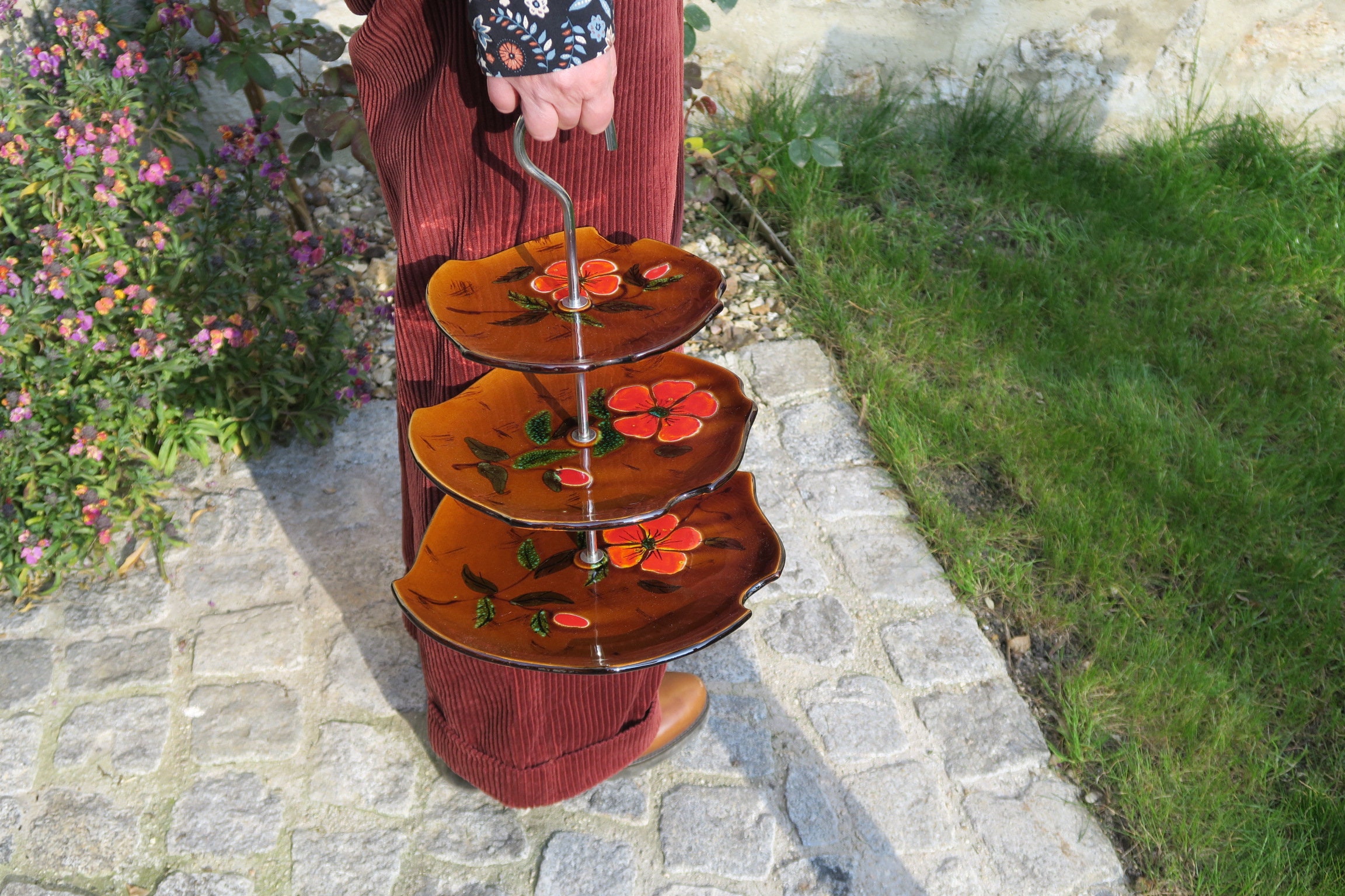 Serviteur 3 Étages avec Poignée