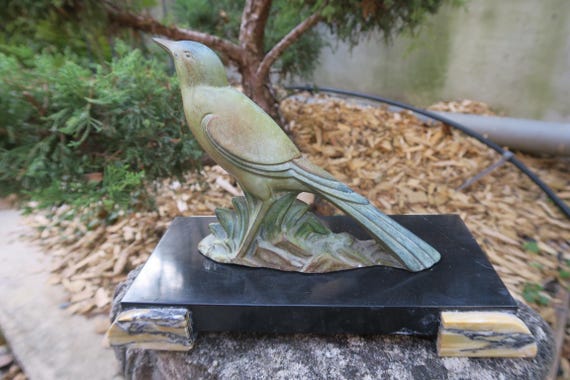 STATUE REGULE SUR marbre art deco ANCIEN 1930 40 oiseaux EUR 50,00 - FR