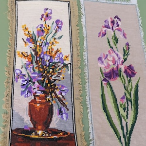 Set of vertical format Iris canvases, handmade in France