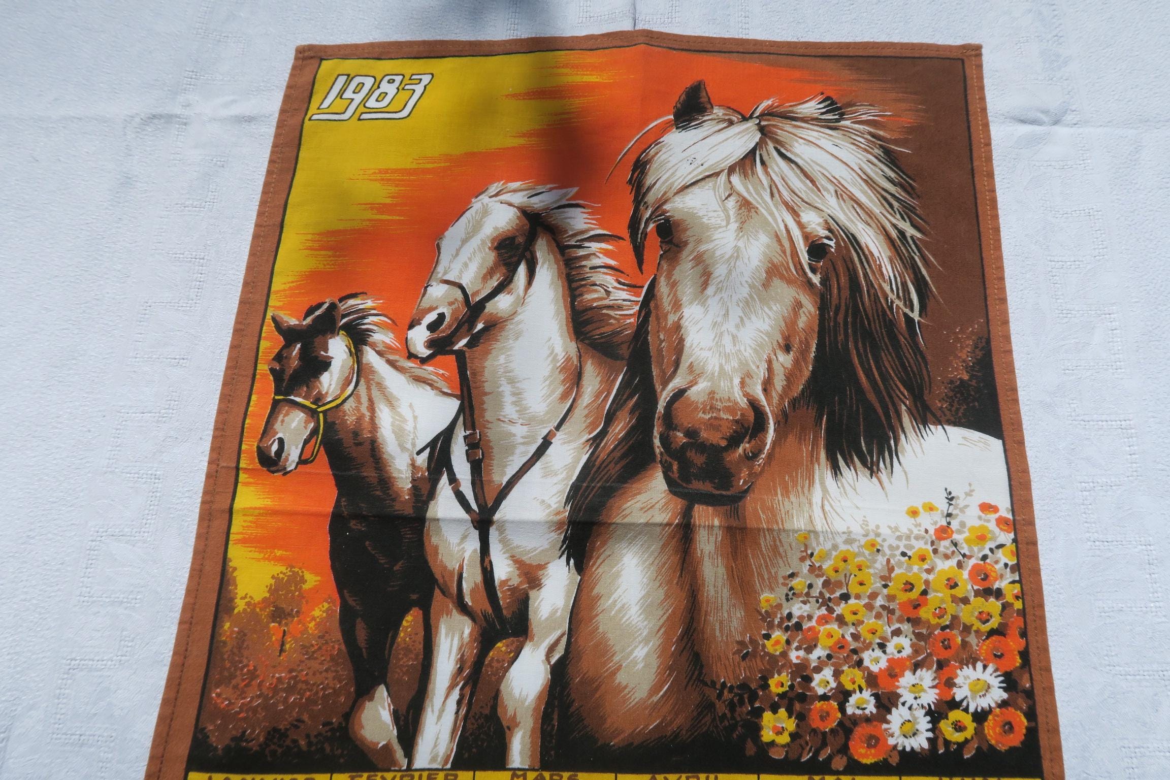 neuf ancien torchon vintage calendrier Holly Hobbie 1983 neuf ancien torchon vintage calendrier Holly Hobbie 1983