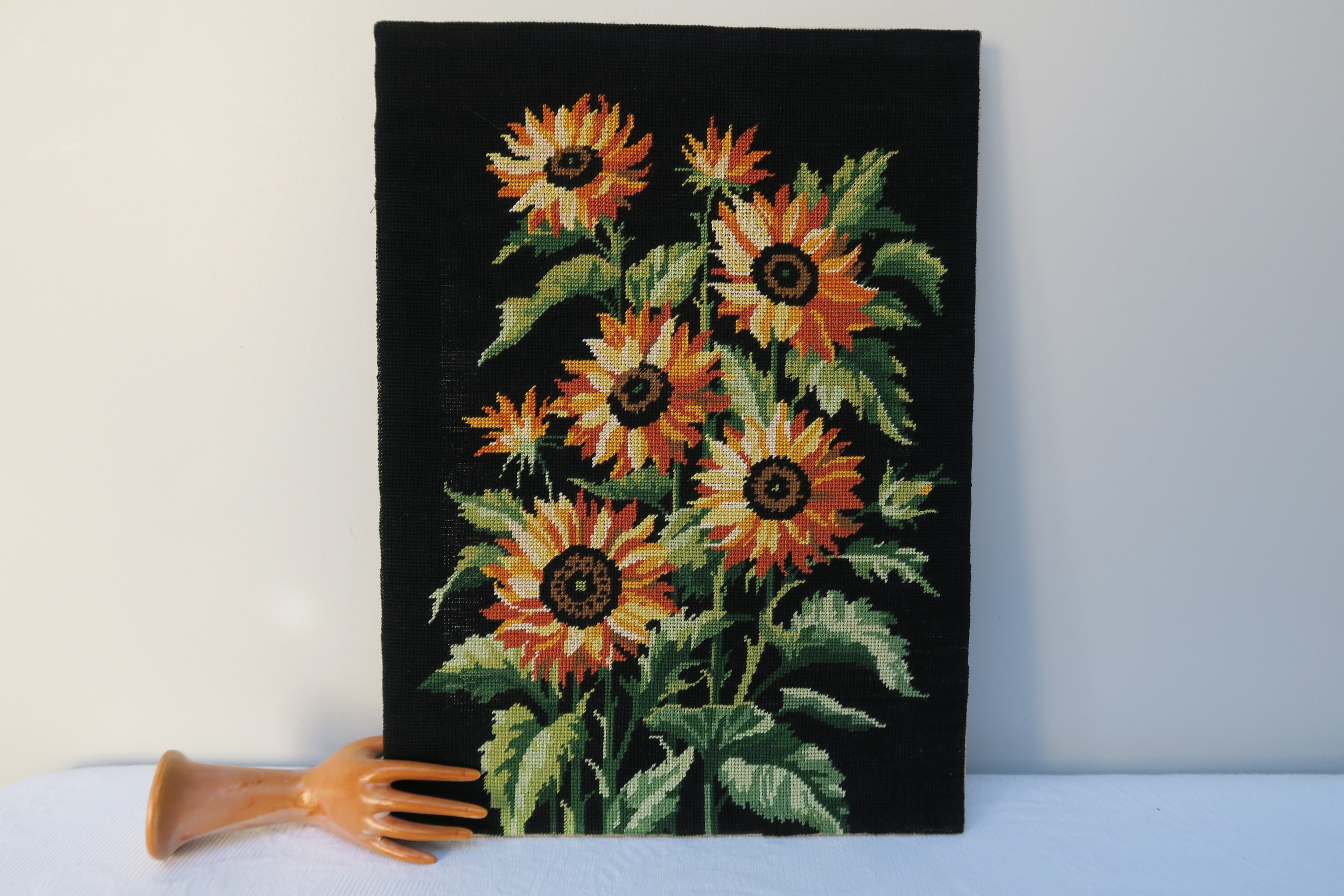 Canevas Tournesols Fixé sur Cadre