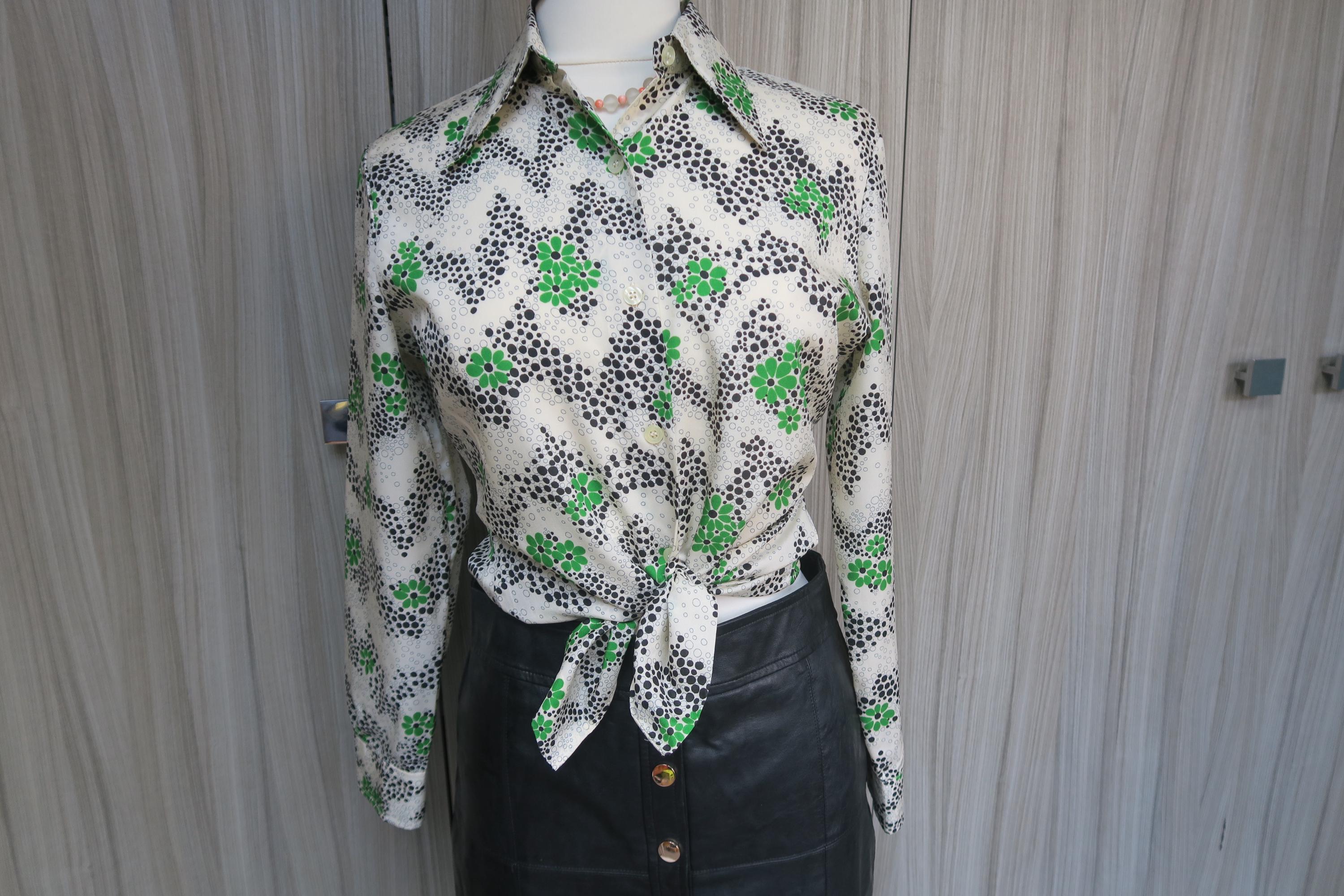 Chemise Vintage Fleurie Années 90 - Imprimé Graphique Total - Made In France - Taille L