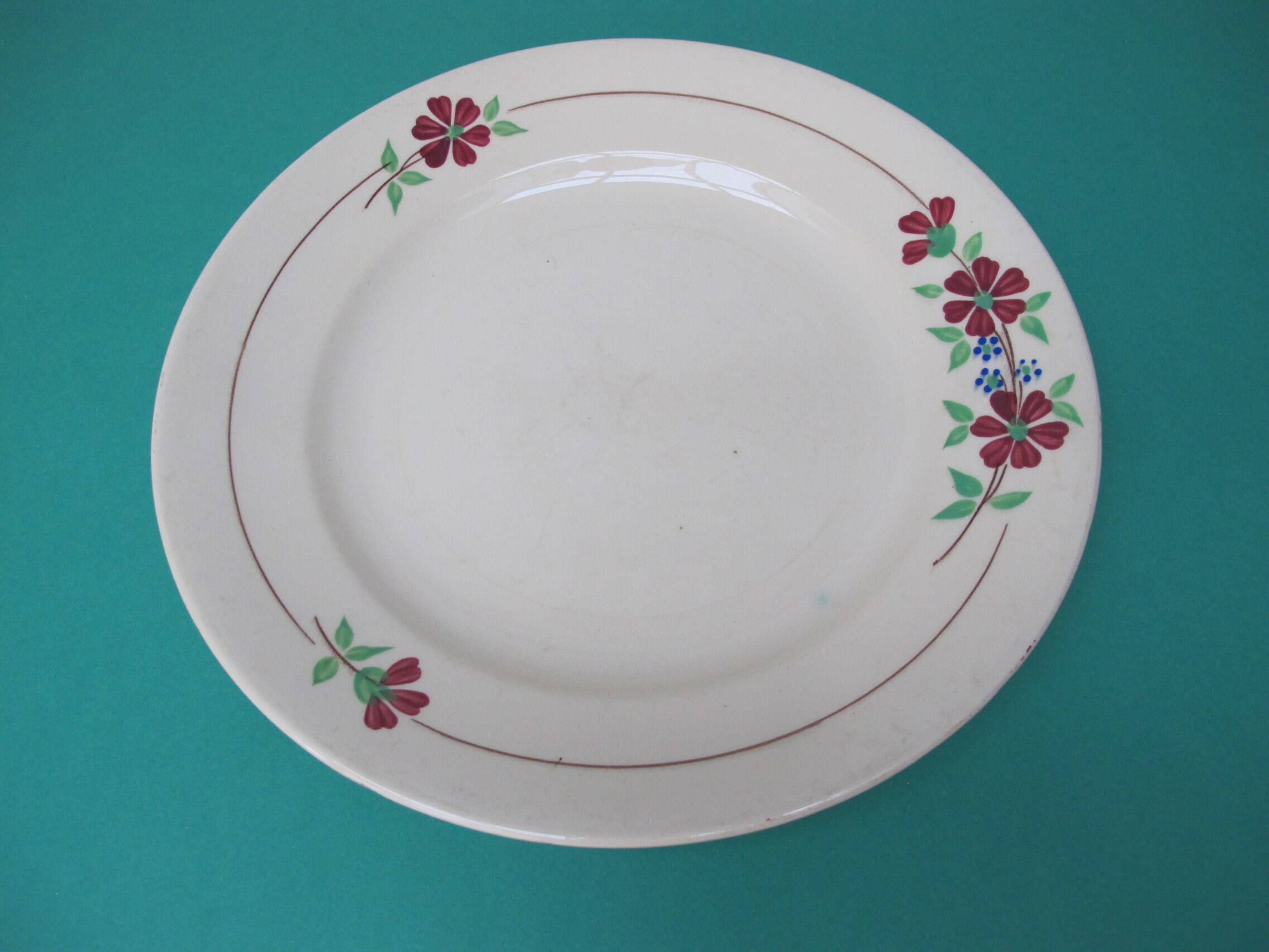 Assiette Plat Moulin Des Loups Orchies, Décor de Fleurs, Campagne Chic